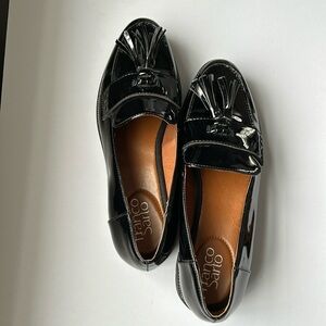 Franco Sarto Brody Patent Leather Loafer Size 7 Black